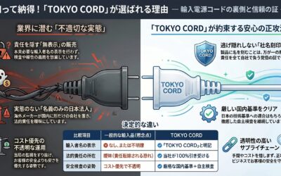 信頼の証:なぜ製品に「TOKYO CORD」の名を刻むのか 業界に蔓延する「法令逃れ」の実態
