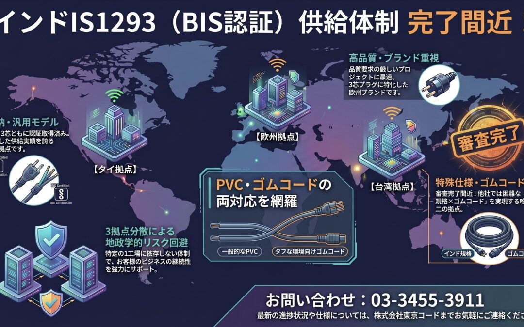 インドIS1293（BIS認証）× 3拠点供給体制